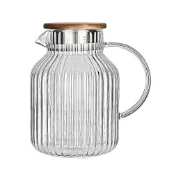 Estia Κανατα Γυαλινη Allure 1300ml με Ξυλινο Καπακι