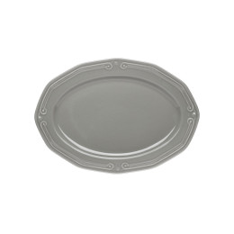 Estia Πιατελα Οβαλ Athénée Πορσελανινη Αναγλυφη 25cm  Grey