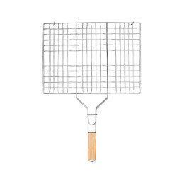 Σχαρα Ψησιματος Barbeque Μεταλλικη 49x30cm με Ξυλινη Λαβη
