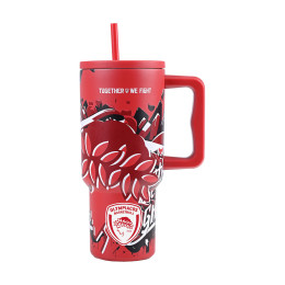 Estia Θερμος Straw Tumbler xl Olympiacos bc Edition Together we Fight 900ml