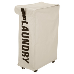 Estia Καλαθι Απλυτων με Ροδακια Taupe