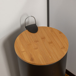 Estia Καδος Απορριματων Soft Close Bamboo Essentials 30lt ματ Μαυρος