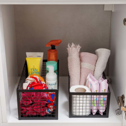 Estia Καλαθι Αποθηκευσης & Οργανωσης Cage Μεταλλικο 30x15.5x13cm Μαυρο