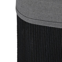 Estia Καλαθι Απλυτων Bamboo Essentials 60lt Πτυσσομενο Ορθογωνιο Μαυρο νεα Πλεξη