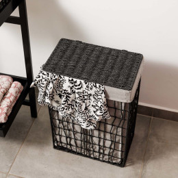 Estia Καλαθι Απλυτων Nest 37x22x55cm 2 Θεσεων Μαυρο