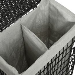 Estia Καλαθι Απλυτων Nest 37x22x55cm 2 Θεσεων Μαυρο