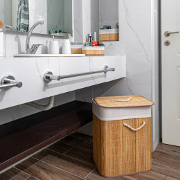 Estia Καλαθι Απλυτων Bamboo Essentials Πτυσσομενο Ορθογωνιο 60lt