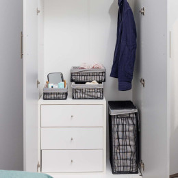 Estia Καλαθι Απλυτων Nest 37x22x55cm 2 Θεσεων Μαυρο