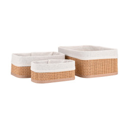 Estia Καλαθι Οργανωσης Bamboo Essentials me Επενδυση σετ 3τεμ. νεα Πλεξη