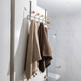 Κρεμαστρα Πορτας Μεταλλικη 41x7.5x23cm 8 Θεσεων Μαυρη