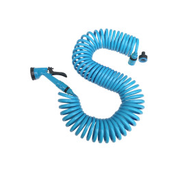 Terra σετ Λαστιχο Ποτισματος Σπιραλ 15m με 4 Λειτουργιες Γαλαζιο