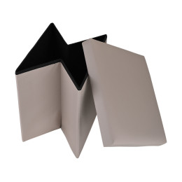 Estia Σκαμπο Cube Leather με Αποθηκευτικο Χωρο Taupe