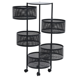 Estia Τρολεϊ Αποθηκευσης Μεταλλικο με 5 Συρταρια Μαυρο