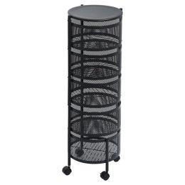 Estia Τρολεϊ Αποθηκευσης Μεταλλικο με 5 Συρταρια Μαυρο