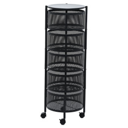 Estia Τρολεϊ Αποθηκευσης Μεταλλικο με 5 Συρταρια Μαυρο