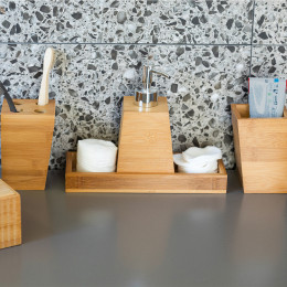 Estia Αξεσουαρ Μπανιου Βαμβοο Essentials με Δισκο σετ 3 Τεμ.