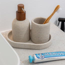 Estia Δισκος Μπανιου Jute Ρητινης Μπεζ 20x12.5x2.5cm