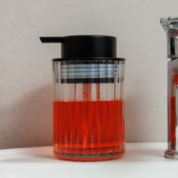 Estia Αντλια Σαπουνιου Alivio Γυαλινη Αναγλυφη 300ml 7.8x12.5cm Διαφανης