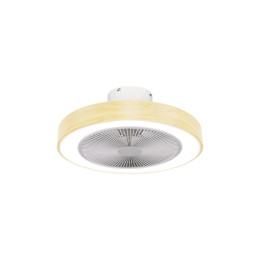 Estia Ανεμιστηρας Οροφης Halo Flow 50cm 15w με cct led Φωτισμο 45w & Τηλεχειριστηριο οψη Ξυλου