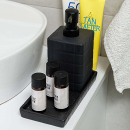 Estia Αντλια Σαπουνιου Tiles Κεραμικη 450ml 7.5x15cm Μαυρη