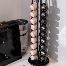 Estia Βαση για Καψουλες Espresso Metal Black Μεταλλικη 40 Θεσεων Μαυρη