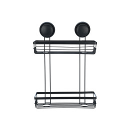 Estia Εταζερα με Βεντουζες Ισια 2 Θεσεων Μαυρη