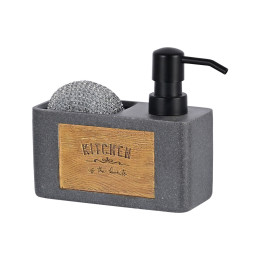 Δοχειο Υγρου Πιατων 120ml με Θηκη για Σφουγγαρι Γκρι