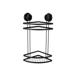 Estia Εταζερα με Βεντουζες Γωνιακη 2 Θεσεων Μαυρη