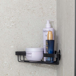 Estia Εταζερα Αλουμινιου Stance με Aytokoλλητο Διπλης Οψης Γωνιακη 25x17x6.5cm Μαυρη