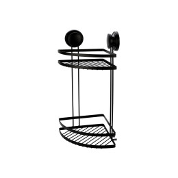 Estia Εταζερα με Βεντουζες Γωνιακη 2 Θεσεων Μαυρη