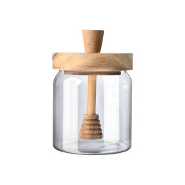 Estia Δοχειο Μελιου Allure Γυαλινο 450ml 9x9x13.5cm με Κουταλι Μελιου