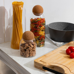 Estia Δοχειο Αποθηκευσης Γυαλινο 450ml με Καπακι Φελλου