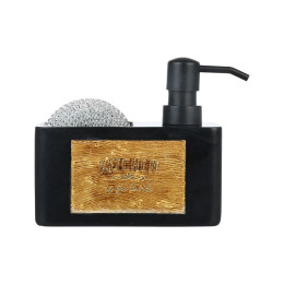 Δοχειο Υγρου Πιατων 120ml με Θηκη για Σφουγγαρι Μαυρο