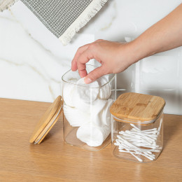 Estia Δοχειο Αποθηκευσης Bamboo Essentials 950ml Γυαλινο με Καπάκι