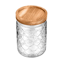 Estia Δοχειο Αποθηκευσης Allure Γυαλινο 700ml 14x10cm Αναγλυφο