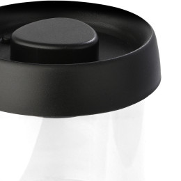 Estia Δοχειο Αποθηκευσης Κενου Αερος Γυαλινο 450ml με Καπακι Μαυρο