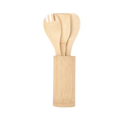 Εργαλεια Μαγειρικης Bamboo με Θηκη 4 Τεμ.