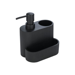 Estia Δοχειο Υγρου Πιατων με Θηκες για Βουρτσα & Σφουγγαρι Μαυρο
