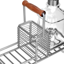 Estia Δοχεια Υγρου Πιατων Allure 2x300ml με Μεταλλικη Βαση & Θηκη για Σφουγγαρι Ασημι