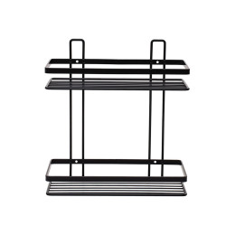 Estia Εταζερα Elegant Μεταλλικη Ισια 2 Θεσεων 27x25x12.5cm Μαυρη