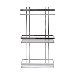 Estia Εταζερα Elegant Μεταλλικη Ισια 3 Θεσεων 46x25x12.5cm Χρωμιου