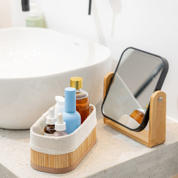 Estia Καθρεφτης Επιτραπεζιος Bamboo Essentials Περιστρεφομενος Διπλης Οψεως