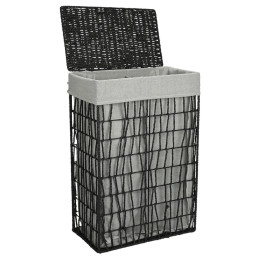 Estia Καλαθι Απλυτων Nest 37x22x55cm 2 Θεσεων Μαυρο