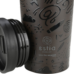 Estia Θερμος Travel mug Save the Aegean 350ml Noir Echo