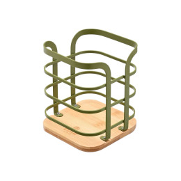 Estia Θηκη για Κουταλες Bamboo Essentials Μεταλλικη 12x12x14.5cm Λαδι