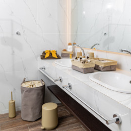 Estia Καλαθι Απλυτων Fjord με Χερουλια 36x36x50cm Driftwood