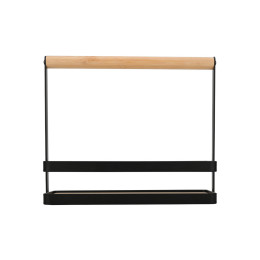 Estia Θηκη Οργανωσης Bamboo Essentials με Χερουλι 24x10.5x21.3cm Μεταλλικη Μαυρη
