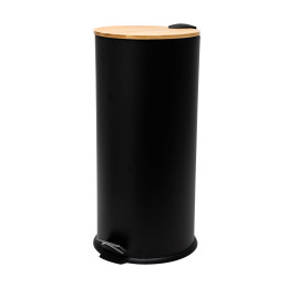 Estia Καδος Απορριματων Soft Close Bamboo Essentials 30lt ματ Μαυρος