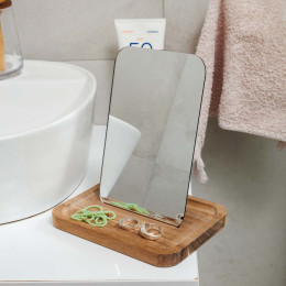 Estia Καθρεφτης Επιτραπεζιος Allure με Ξυλινη Βαση 7.5x12.5x18cm