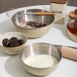 Estia Μπολ Αναμειξης Allure Ανοξειδωτο 25cm Ivory